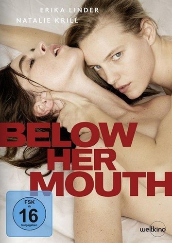Below her mouth - below,
